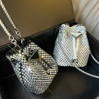 2 Size Triangle Diamond mini bucket bag Womens evening Shoulder Bags Designer Bag PBag Luxurys Handbag Tote Bag Flash Rhinestones Hand Purse Wallet 230201