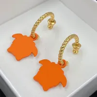 Pendientes de moda Naranja Dise￱ador de encanto de lujo de bajo perfil Earing simple para hombre mujer