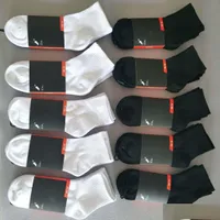 Car Dvr Men'S Socks Men Women High Quality Cotton Classic Ankle Letter Breathable Black And White Mixing Football Basketball Sports So Dhvfe