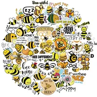 50pcs Śliczne żółte pszczoły naklejki