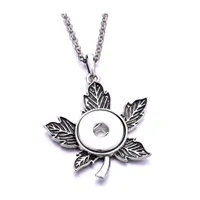 Pendant Necklaces Vintage Styles Heart Leaf Owl Charms Snap Button Necklace 18Mm Ginger Snaps Buttons For Women Jewelry Drop Deliver Dhjki