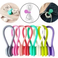 Magnetic Twist Cable Ties Silicone Cable Holder Clips Cord Wrap Strong Holding Stuff Cables Organizer For Home Office Use tt0218