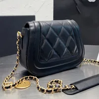 Designer Women CF Quilted Gold Coin Flap Bag France Luxury Brand C Lambskin Leather Mini Fashion Crossbody Handbag Lady Cross Body Weave Chain Shoulder Bags 20cm
