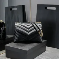 Najlepsze luksusowe designerskie torebki pikowana klapa czarna brązowa torba na ramię loulou Pallet z torbą na kurz