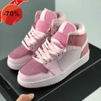 Sandálias 2023 Novo barato 1 Mid Digital Pink Womens Basketball Shoes Girls Sport Sneakers Treinadores