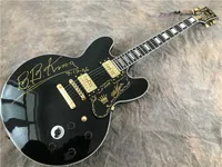 In Stock-Custom Jazz Guitar 80th Anniversary BB King Lucille Black Semi-Hollow Body , 5 Speed Switch Guitar