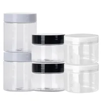 Perfume Bottle 12Pcs 100120150200250ml Clear Plastic Jar and Lids Skincare Cosmetic Cream Jar Travel Set Refillable Bottles Storage Jars 230217