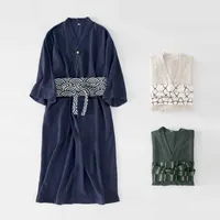 camisón de algodón antiguo y cáñamo de color puro puro hyed tyed japonés de parejas '
