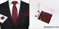 Bolo Ties fashion pattern tie men 8cm silk suit wedding formal occasion handkerchief cufflinks 3 piece set 230217