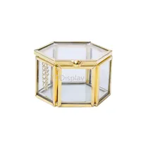 Ddisplay Wedding Rings Glass Jewelry Box Mini Gold Vintage voorstel ringbox transparante verlovingsringen sieradenkoffer voor Lady234L