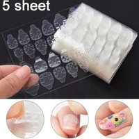 5 Sheet Pack Clear Waterproof Adhesive Tabs Crystal Jelly Tape For Press On Nails False Nail Stickers Fake Nail Tips2173