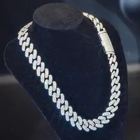 Custom 925 Silver VVS CVD REAL Diamond Cuban Chain Iced Out Hip Hop Jewelry 18K GOLD PLATED MOISSANITE CUBAN CURN