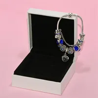 New Hollow Disc Charm Pendant Bracelet for Pandora Silver Plated DIY Star Moon Beaded Bracelet with Original Box Holiday Gift275H