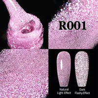 Nagelgel ur Suiker kleurrijke reflecterende glitter poppy roze sweet af van de Poolse manicure salon glanzende vernis