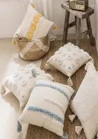 Almohada nórdica almohadas decorativas simples cubierta azul marroquí amarillo blanco esponjoso esponjado sofá estuche5638066
