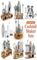 Wine Glasses Stainless Steel Cocktail Shaker Set Mixer Bartender Kit Cobbler Boston Bars Tools Jigger Muddler Pourer Spoon 2301132704924