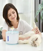 Cat Bowls Feeders Automatic Fountain LED Electric Water Feeder USB Household Pet Feeding Watering Supplies Dispenser Accessories3535275