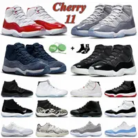 Jumpman 11 basketskor män kvinnor Retro Cherry 11s Midnight Navy Cool Grey 25th Anniversary Bred Pure Violet 72-10 Mens Trainers Sport Shoe Sneakers Storlek 36-47 J11