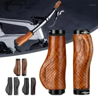 Bike Handlebars Components 1pair Leather Handlebar Grip Double Lockon 222mm Mountain Round Accessories Wearresistant5047805
