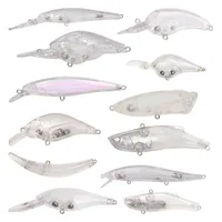 New Arrivals Blank Crankbait Unpainted Fishing Lures Bait Fishing Lure Minnow Wobblers with Eyes Gift 12pcs Lot235t