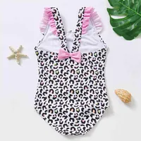 NUEVA 2022 Girls Swimwear 2-9 a￱os para ni￱as para ni￱as Baby Tuit Nates de alta calidad Traje de ba￱o de leopario de leopario