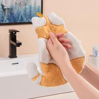 Towel 1Pc Cute Cat Hand Super Absorbent Microfiber Kitchen High-efficiency Tableware Household Cleaning Tool