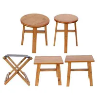 Multipurpose Portable Kids Small Bamboo Low Stool Children&#039;s Furniture Bench Seat Home Living Room Bathroom Shower Folding Chair H212q