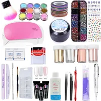 Poly Nail Gel Extension Set 28pcs Nail Kit All for Manicure Gel Set Acrylic Solution Solution Water Build Polish for Nail Art Design304d