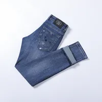 2023 New Designer Men's Jeans's Winter Slim Fit Stretch Stretch Straight Letter Broidery Jean for Mens Business Famous Classic Men Casual Men Long pantalon