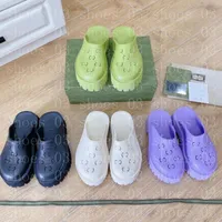 Slippers Luxury Brand Designer Dames Hollowed Out Platform Sandales Transparent Materif