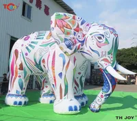 outdoor activities 4m High custom made LED inflatable elephant air blowing style outdoor decoration colorful giant large animal ba8641089