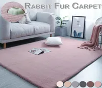 Soft Shaggy sitting room floor Carpet Shaggy Fur Rabbit carpet Sofas Cushions Kitchen Mat home Decor Mat D20 LJ2011288122409