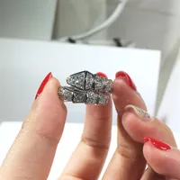 Pure 925 Sterling Silver Jewelry Snake Ring For Women Wedding AAA Zircon Design Animal Party Spring Snake Ring Silver Luxury Brand Jewe236d