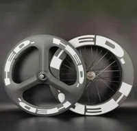 Hed 700c kolhjul främre trispoke bakre 88 mm djup roadtrack cykel clinchertubular 3 socke fasta växel hjul med ud matt 8841848