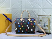 المصمم الفاخر X Yayoi Kusama Speedy 25 M46433 Bandouliere Tote Handbag Painted Dots