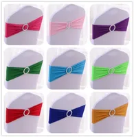 10pcs 50pcs Stretch Spandex Lycra Chair Sash Band With Round Buckle Elastic Wedding Bow Tie 2208116982683