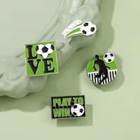 Amateurs de football Vêtements de souvenirs Broches Star Square Heart Letters Corsage Badge pour sac à dos Ornements de cow-boy accessoires