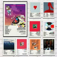 Malarstwo płótna Kanye West Donda Ed Life of Pablo Album Stars Plakaty i druki sztuka obrazu na ścianie do wystroju pokoju domowego Frameless246L