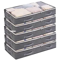 Storage Boxes Bins Foldable Under Bed Storage Bags Large Capacity Breathable Underbed Storage Bins Thick Clothes Storage Boxes Zippered Organizer Z0220