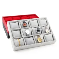 Tonvic Black Red Gris Gris Watch Bangle Bracelet Bijoux Display Stack Stand avec 12pcs Pillow2357