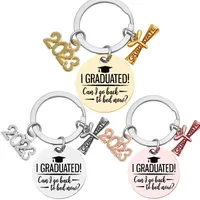 Key Rings Keychain 2023 Year I Graduated Graduation Gift for Student School College for Women Men Stainless Steel Letter Chain