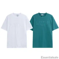 2023 camisetas para hombres de verano Lanvins de manga corta Camiseta de manga de manga corta para hombres y femeninas de algodón de algodón de algodón rápido.