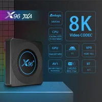X96 X4 ANDROID 11.0 TV BOX AMLOGIC S905X4 4GB 32GB 64GB 1000Mクアッドコア2.4G 5GデュアルバンドWiFi BT 8Kメディアプレーヤーセットトップボックス