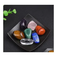 Stone 8Pcs Set Reiki Natural Tumbled Irregar Polishing Rock Quartz Yoga Energy Bead For Chakra Healing Decoration Drop Delivery Jewel Dho5R