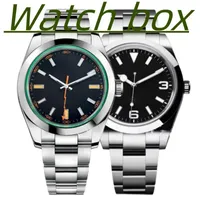 Новые автоматические механические мужские мужские часы Mens Sports Watch Black White Dial Dial Sapphire Glass Watches из нержавеющей стали.