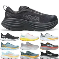 Athletic Runner Hoka Buging Shoes Blanc de Hokas Bondi 8 Carbon X2 Nimbus Cloud Black White Mens Women Harbor Mist Treners Outdoor