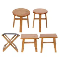 Multipurpose Portable Kids Small Bamboo Low Stool Children&#039;s Furniture Bench Seat Home Living Room Bathroom Shower Folding Chair H1859