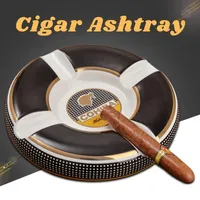 Classic Cohiba en c￩ramique cigare cendrier ￠ haute d￩finition Fashion 4 Holder grande taille 245 245 40 mm Round Cigar Carg de haute qualit￩ Y20246H