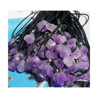 Pendant Necklaces Natural Stone Amethyst Irregar Shape Charms Reiki Healing Chakra Crystal Necklace For Women Jewelry Drop Delivery P Dhu8V