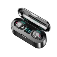 Nieuwe F9 TWS Wireless oortelefoons Bluetooth V5.0 Sport Ear Buds Gaming Hoofdtelefoon 2000mAh Power Bank -headset met microfoon- en LED -display